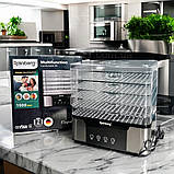 Сушка для овочів і фруктів Rainberg 1000Вт побутова електросушарка 5 ярусів дегідратор для сушіння м'яса 35-80°C, фото 5