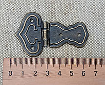 Петля фігурна для скриньок, накладна 62х38мм, фото 4