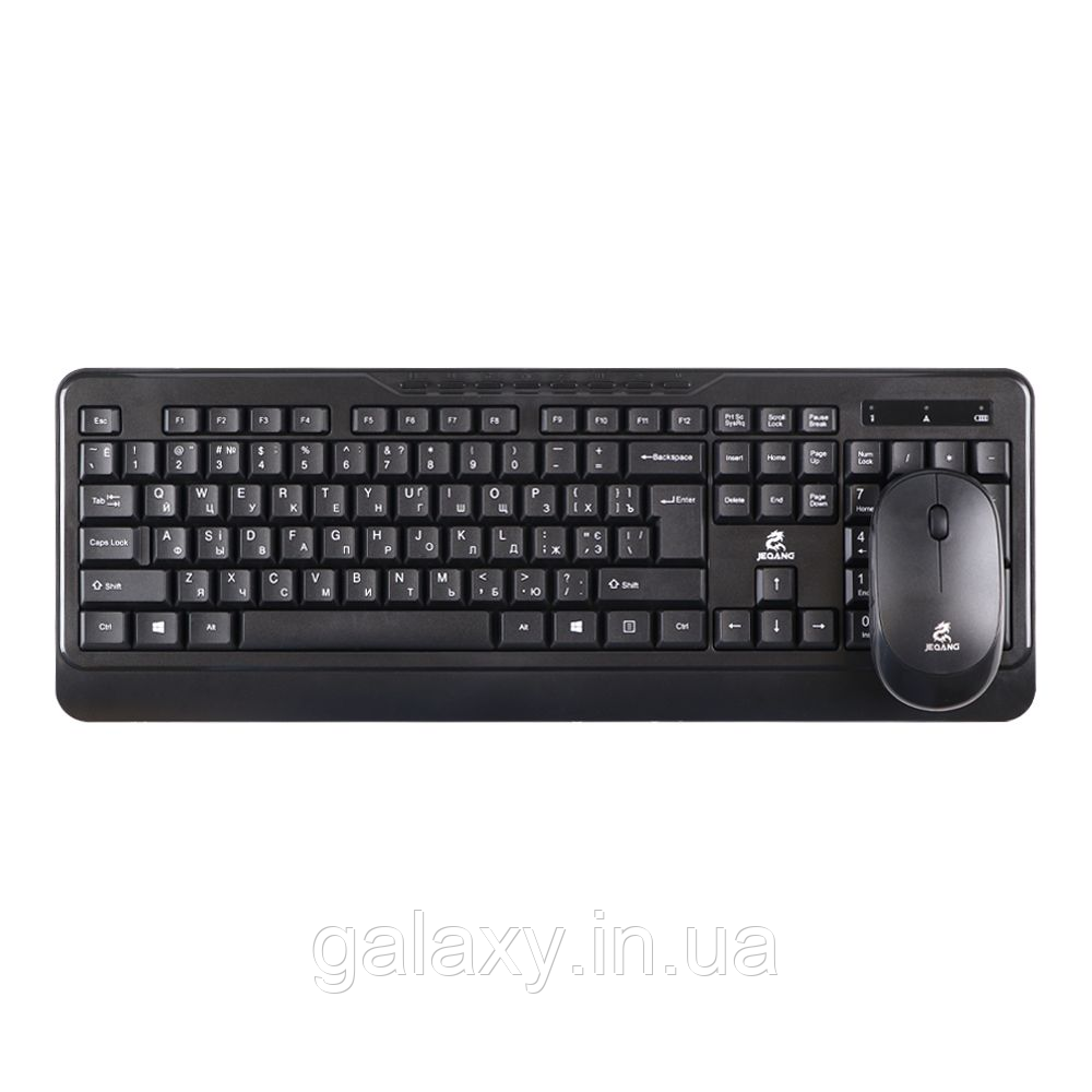 Клавіатура та миша JEQANG для ПК ноутбука набір бездротовий JW-6800 Black, фото 1