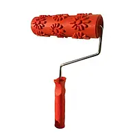 Валик структурний гумовий 52х180 мм, 194T (червоний) "квітка"