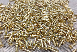 Саморізи, шурупи декоративні. Колір золото 3х8мм. Комплект (10шт), фото 2