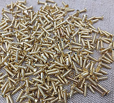 Саморізи, шурупи декоративні. Колір золото 3х8мм. Комплект (10шт), фото 3