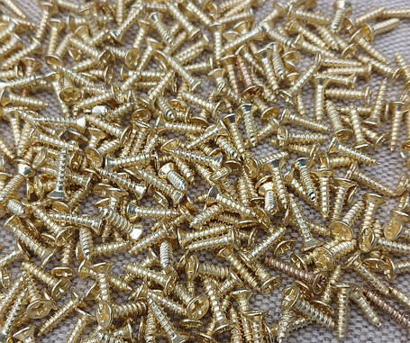 Саморізи, шурупи декоративні. Колір золото 2,5х10мм. Комплект (10шт), фото 1