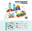 Магнітний 3D конструктор дитяча іграшка розвиваючий набір 62 блока для збирання моделей будівель машин тварин, фото 10
