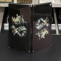 Нарди скляні з дерев'яним корпусом Носоріг 50×24×6см на подарунок, фото 2