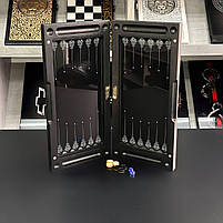 Нарди скляні з дерев'яним корпусом Носоріг 50×24×6см на подарунок, фото 3