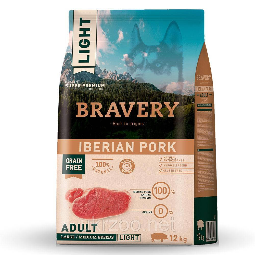 BRAVERY Iberian Pork Large/Medium Adult LIGHT,сухий корм для дор.собак cередніх та великих порід,зі свининою