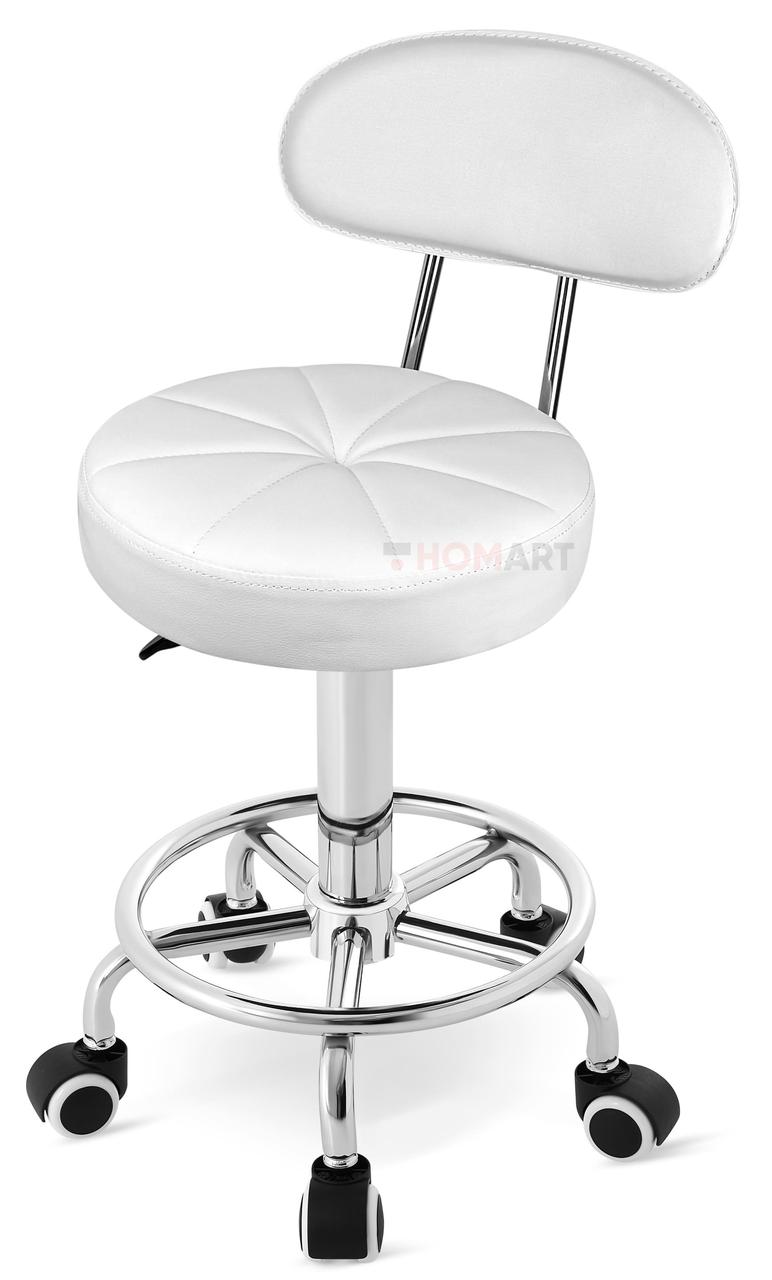 Уцінка! Стільчик майстра на колесиках Homart 687PS білий (9784), фото 1