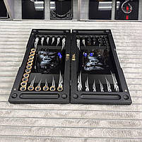 Нарди скляні у поєднанні з деревом Горила 50×24×6см на подарунок, фото 5