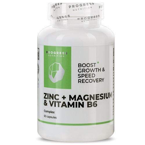 Вітаміни Progress Nutrition Zinc + Magnesium & Vitamin B6 (60 капсул.), фото 1
