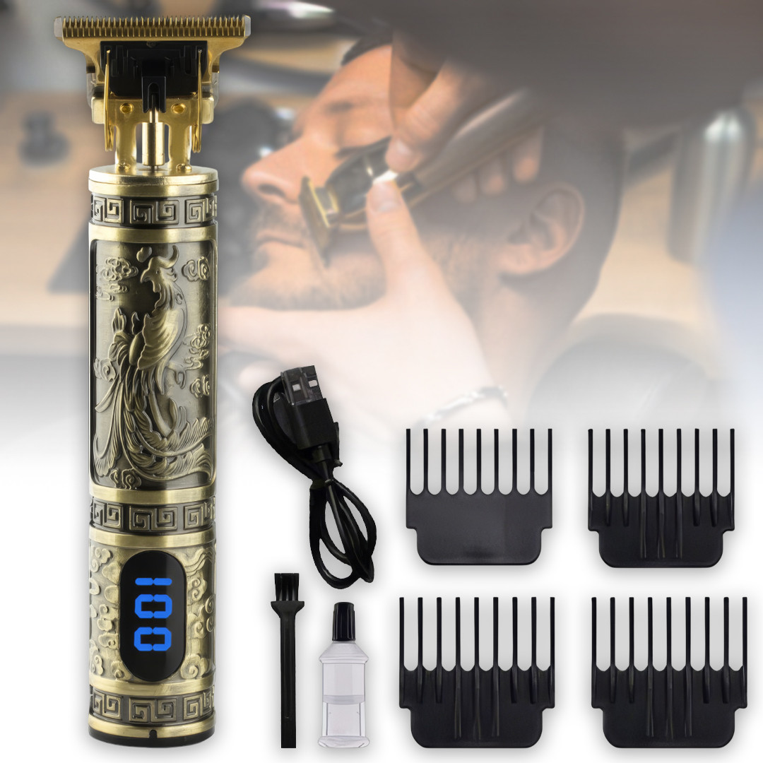 Тример акумуляторний для стрижки з дисплеєм та насадками RAF R.431, фото 1