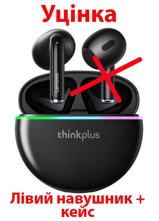 Уцінка* Навушники Lenovo ThinkPlus XT97 black *Лівий навушник + кейс