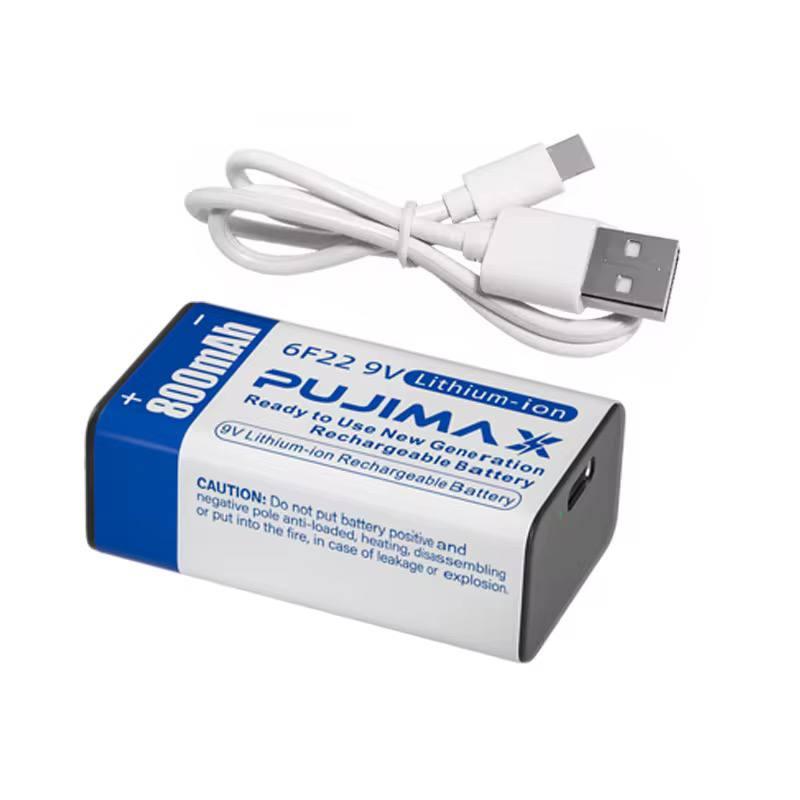 Крона акумулятор PUJIMAX Li-ion TYPE-C 800 мАг 9V