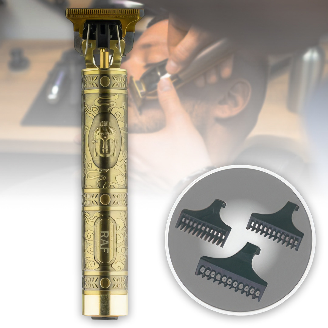 Акумуляторний триммер для стрижки бороди та вусів RAF R.482 3 насадки, фото 1