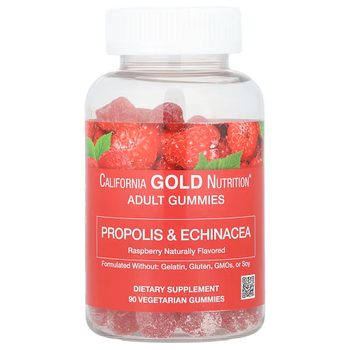 Комплекс для імунітету California Gold Nutrition Adult Gummies Propolis & Echinacea (90 жувальних цукерок.)