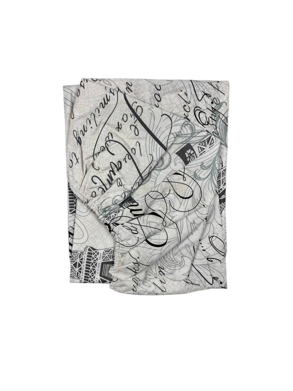 Простирадло на гумці двоспальне "L'amour" | Бязь.140х200 см, фото 1