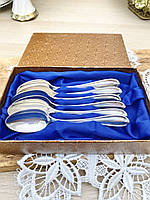 Набір німецьких посріблених чайних ложечок, сріблення 90 Hartglanz, Німеччина, вінтаж