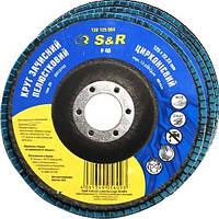 Круг зачистний пелюстковий S&R цирконієвий 125x22,2 з. 40 сталь 3 шт.
