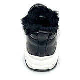 Жіночі зимові кросівки чорного кольору з чорною шерстю на шнурівці Mida 240412(1ш) розмір 36, фото 6