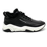 Жіночі зимові кросівки чорного кольору з чорною шерстю на шнурівці Mida 240412(1ш) розмір 36, фото 4