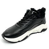 Жіночі зимові кросівки чорного кольору з чорною шерстю на шнурівці Mida 240412(1ш) розмір 36, фото 8