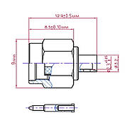 Роз'єм антенний SMA Male (тато) прямий під пайку на напівгнучкий кабель RG 405 086 Belden 1671 до 2.3 мм, фото 6