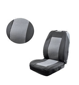 Майка сидіння передня (2шт) чорно-сіра(темна) c підголівником закрита Авто Світ