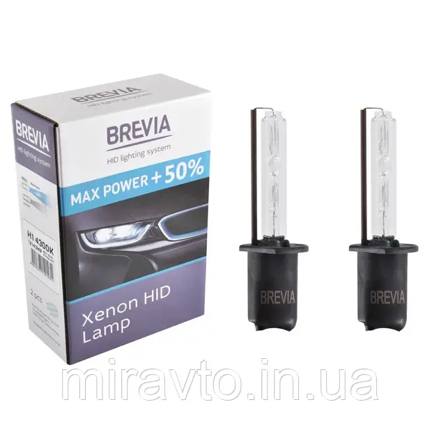 Лампа Ксенон H1 4300K 35W "Brevia" 12143 (2шт)