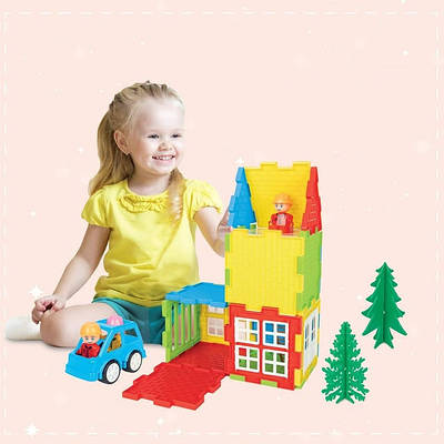 Конструктор Будиночок великі деталі Іграшковий дім з конструктора Розвивальний ігровий набір фігурки машинка