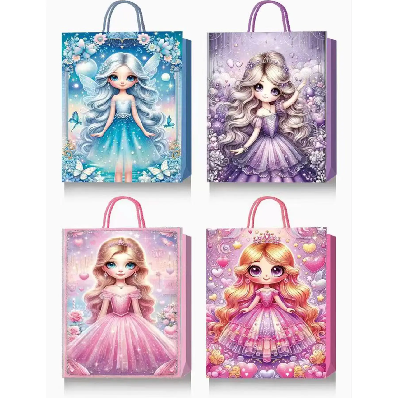 Подарунковий пакет "Принцеси" асорті M (25х32х11 см) 12 шт.