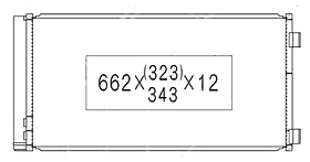 Конденсатор кондиціонера Mini Countryman R55/R56/R57 06-14 Koyoair АКПП/МКПП; 662X343X12; +осушувач; (1.6 D/1.6/2.0)