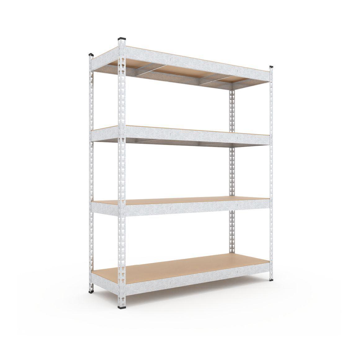Стелаж Титан ОМ 1800х1800х500 Меткас, 300 кг/полицю, 4 полиці, МДФ, оцинкований, металевий