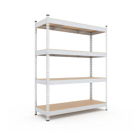 Стелаж Титан ОМ 1800х1800х500 Меткас, 300 кг/полицю, 4 полиці, МДФ, оцинкований, металевий, фото 1