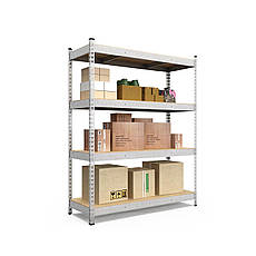 Стелаж Титан ОМ 1800х1800х500 Меткас, 300 кг/полицю, 4 полиці, МДФ, оцинкований, металевий, фото 2