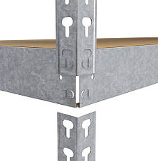 Стелаж Титан ОМ 1800х1800х500 Меткас, 300 кг/полицю, 4 полиці, МДФ, оцинкований, металевий, фото 5