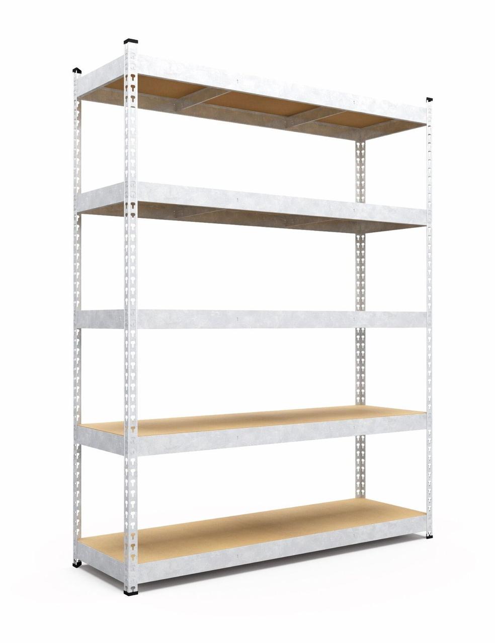 Стелаж Титан ОМ 2160х1200х500 Меткас, 300 кг/полицю, 5 полиць, МДФ, оцинкований, металевий