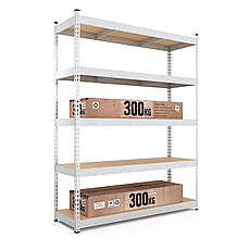 Стелаж Титан ОМ 2160х1200х500 Меткас, 300 кг/полицю, 5 полиць, МДФ, оцинкований, металевий, фото 4