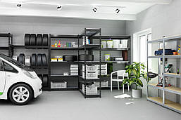 Стелаж Титан КМ 2160х1800х500 Меткас, 300 кг/полицю, 5 полиць, МДФ, пофарбований, металевий, фото 3