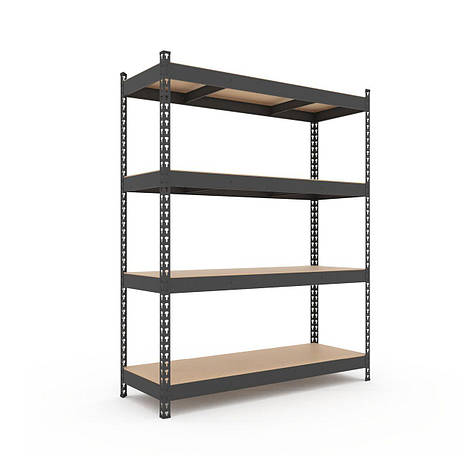 Стелаж Титан КМ 1800х1400х500 Меткас, 300 кг/полицю, 4 полиці, МДФ, пофарбований, металевий, фото 1