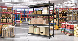 Стелаж Титан КМ 1800х1400х500 Меткас, 300 кг/полицю, 4 полиці, МДФ, пофарбований, металевий, фото 2