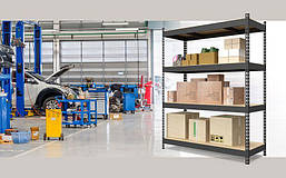 Стелаж Титан КМ 1800х1400х500 Меткас, 300 кг/полицю, 4 полиці, МДФ, пофарбований, металевий, фото 3