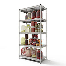 Стелаж Стандарт ОС 2400х1200х400 Меткас, 220 кг/полицю, 5 полиць, метал, оцинкований, фото 4