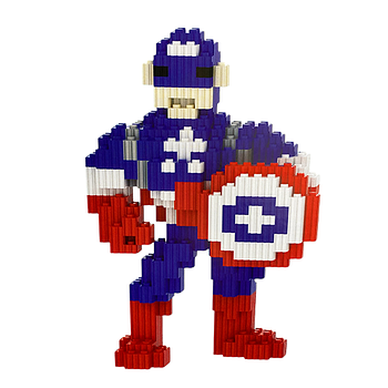 Конструктор Magic Blocks Мультгерої Капітан Америка, 3D конструктор 20 см