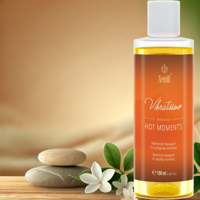 Олія для масажу з зігрівальним ефектом, еротична масажна олія Vibratissimo Hot Moments 100 мл