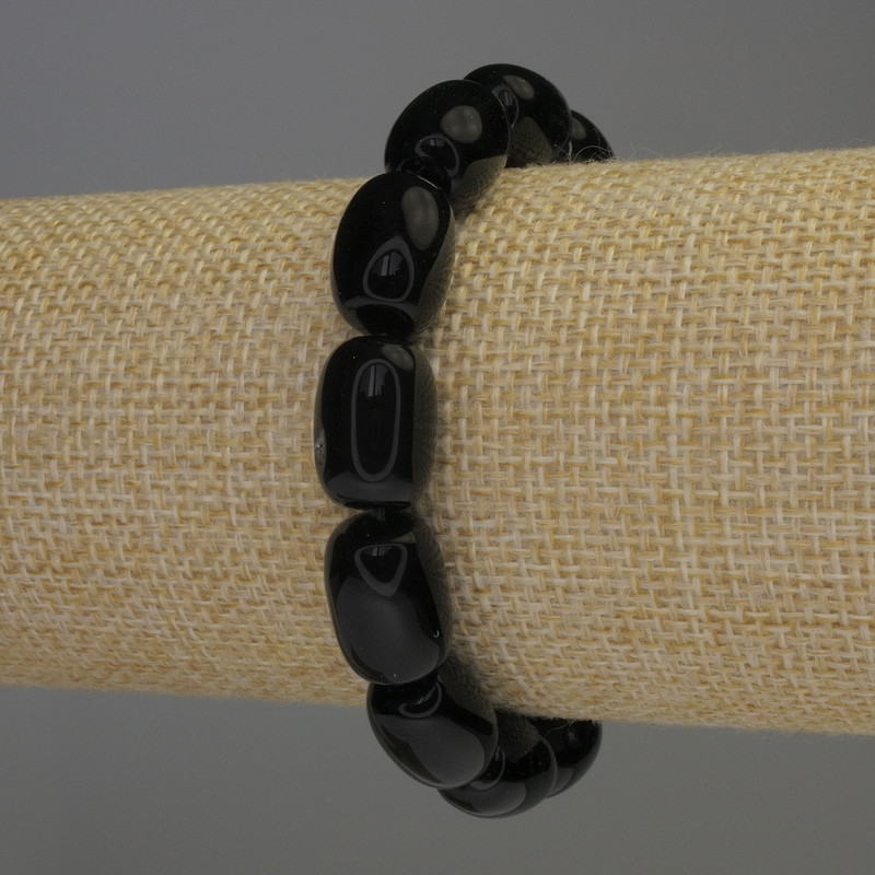 Браслет Агат барило d-14х10мм+- L-18см стрейч, фото 1