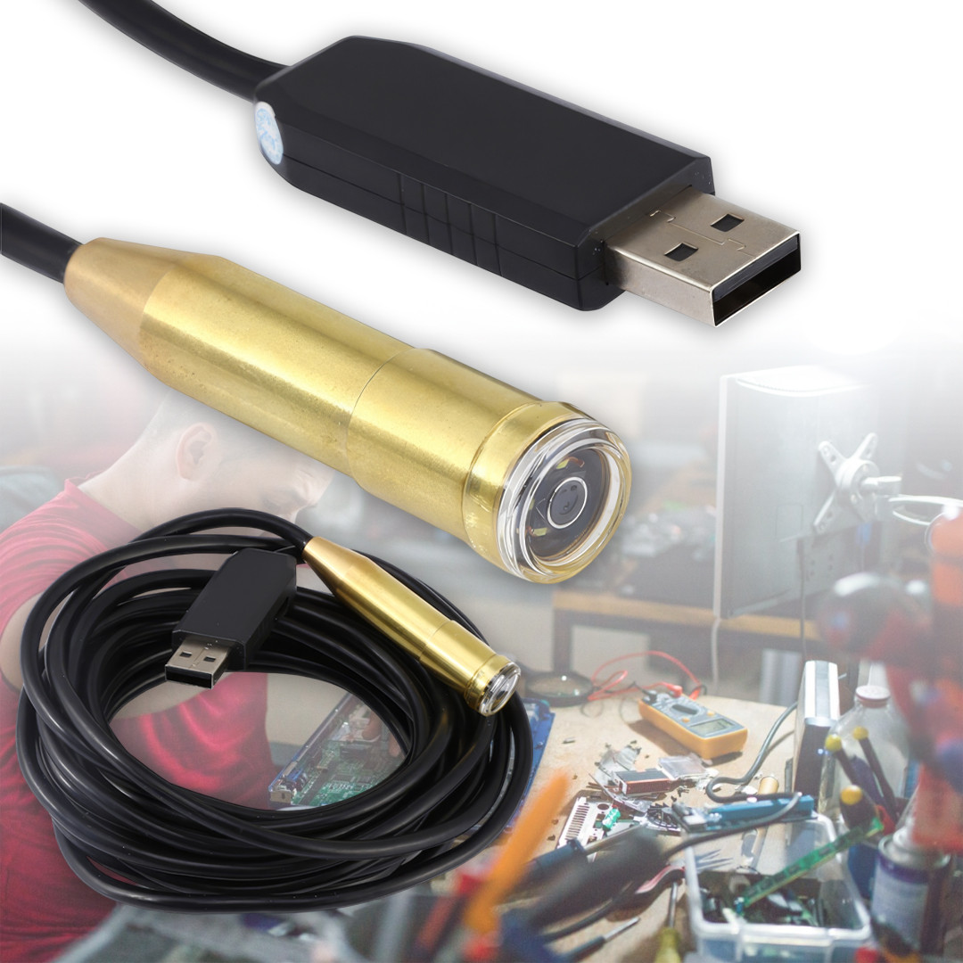 Ендоскоп-камера USB водонепроникний з 4LED підсвічуванням і кабелем 5 метрів, фото 1