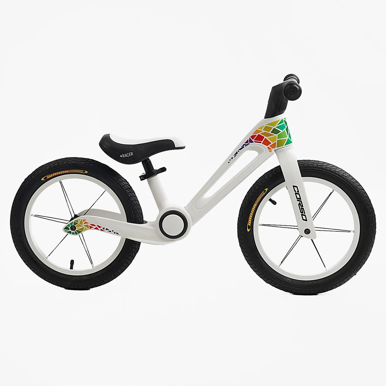 Велобіг дитячий Corso 14 дюймів NL-19903 Білий, складана нейлонова рама, надувні колеса 14'' (Біговел), фото 1