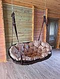 Підвісне крісло гойдалки для дітей та дорослих навантаження 200 кг, Садові гойдалки для дому та дачі, Гамаки-гойдалка, фото 8