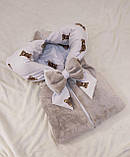 Демісезонний махровий комплект 3 предмети для новонароджених, бежевий, фото 2