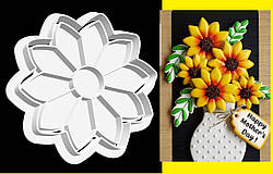 Пластикова вирубка з оттиском "Квітка №54", 6см
